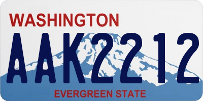 WA license plate AAK2212