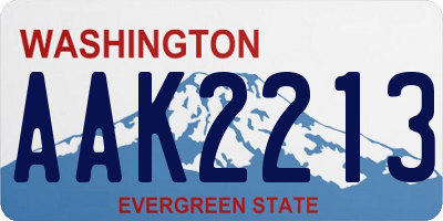 WA license plate AAK2213