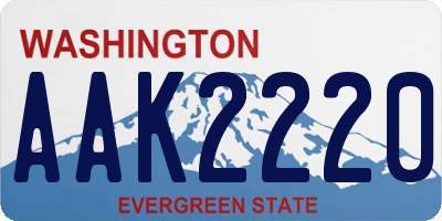 WA license plate AAK2220