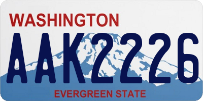 WA license plate AAK2226