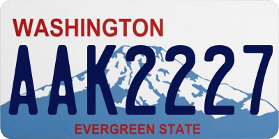 WA license plate AAK2227