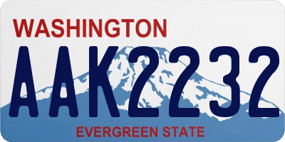 WA license plate AAK2232