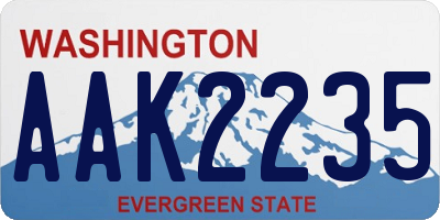 WA license plate AAK2235