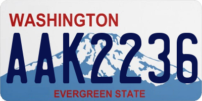WA license plate AAK2236
