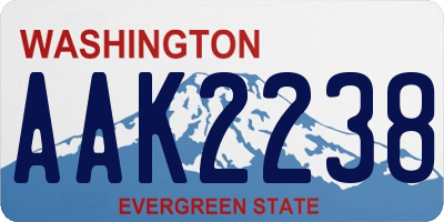 WA license plate AAK2238