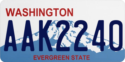 WA license plate AAK2240