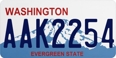 WA license plate AAK2254