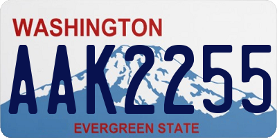 WA license plate AAK2255