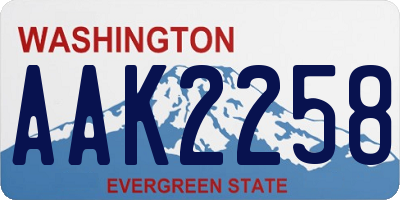 WA license plate AAK2258