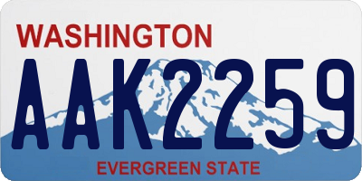 WA license plate AAK2259