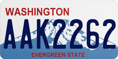 WA license plate AAK2262