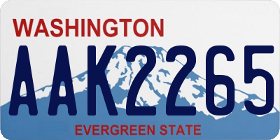 WA license plate AAK2265