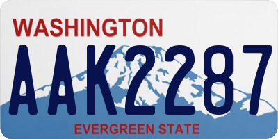 WA license plate AAK2287