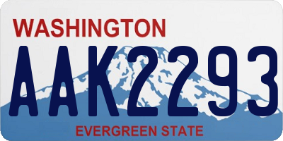 WA license plate AAK2293