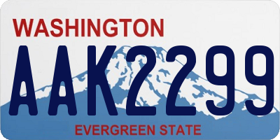 WA license plate AAK2299