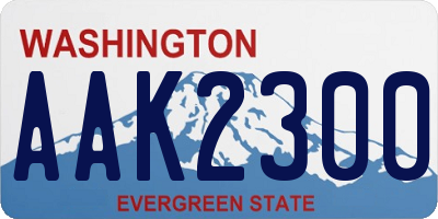 WA license plate AAK2300