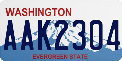 WA license plate AAK2304