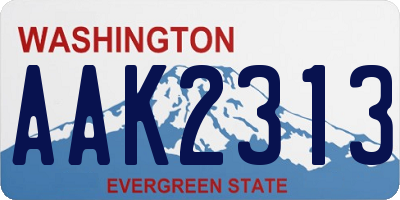 WA license plate AAK2313