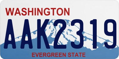 WA license plate AAK2319