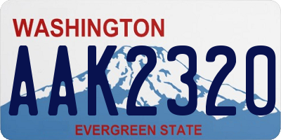 WA license plate AAK2320