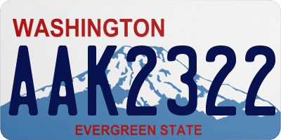 WA license plate AAK2322