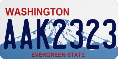 WA license plate AAK2323