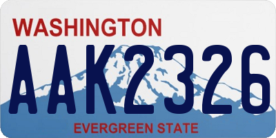 WA license plate AAK2326
