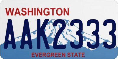 WA license plate AAK2333
