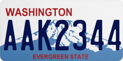 WA license plate AAK2344