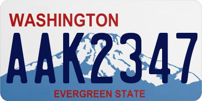 WA license plate AAK2347