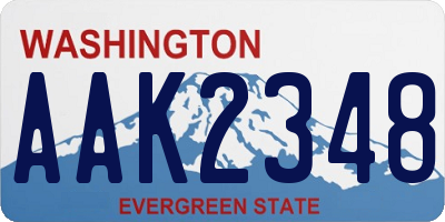 WA license plate AAK2348