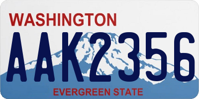 WA license plate AAK2356