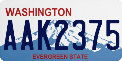 WA license plate AAK2375