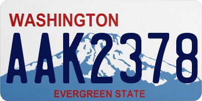 WA license plate AAK2378