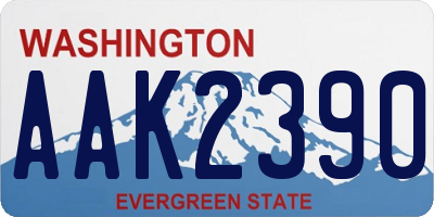 WA license plate AAK2390