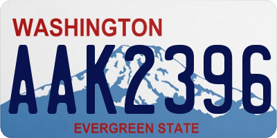 WA license plate AAK2396