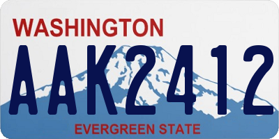 WA license plate AAK2412