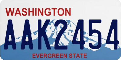 WA license plate AAK2454