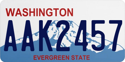WA license plate AAK2457