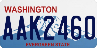 WA license plate AAK2460