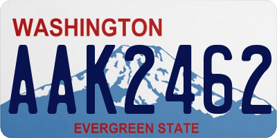 WA license plate AAK2462