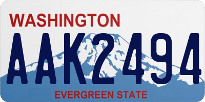 WA license plate AAK2494