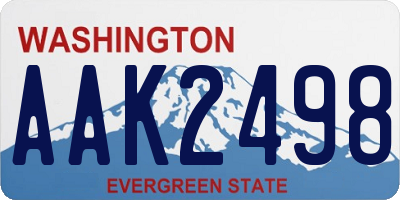 WA license plate AAK2498