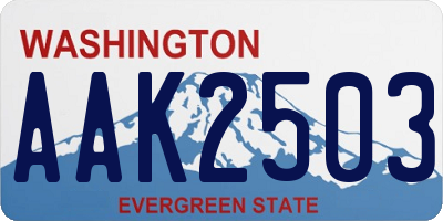 WA license plate AAK2503