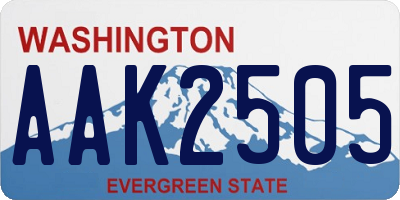WA license plate AAK2505