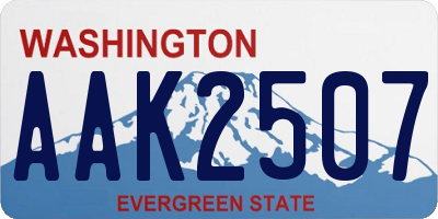 WA license plate AAK2507