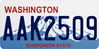 WA license plate AAK2509