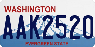WA license plate AAK2520