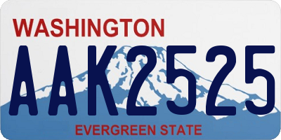 WA license plate AAK2525