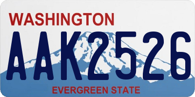 WA license plate AAK2526